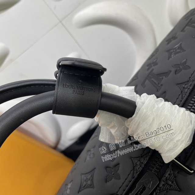 Lv路易威登2023專櫃新款Keepall BANDOULIèRE50旅行袋 LV黑色壓花牛皮男士旅行包 M44810 M45731 ydh5199